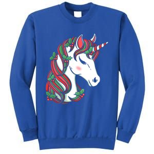 Cute Candy Cane Unicorn Christmas Matching Top Cool Gift Sweatshirt