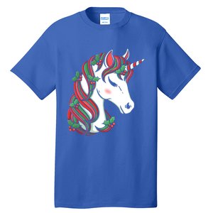 Cute Candy Cane Unicorn Christmas Matching Top Cool Gift Tall T-Shirt