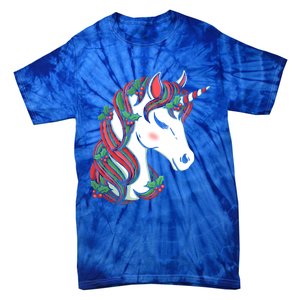 Cute Candy Cane Unicorn Christmas Matching Top Cool Gift Tie-Dye T-Shirt