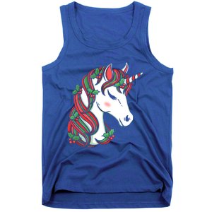 Cute Candy Cane Unicorn Christmas Matching Top Cool Gift Tank Top