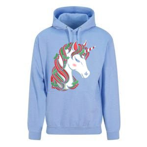 Cute Candy Cane Unicorn Christmas Matching Top Cool Gift Unisex Surf Hoodie