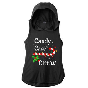 Candy Cane Crew Christmas Candy Love Pajamas Ladies PosiCharge Tri-Blend Wicking Draft Hoodie Tank