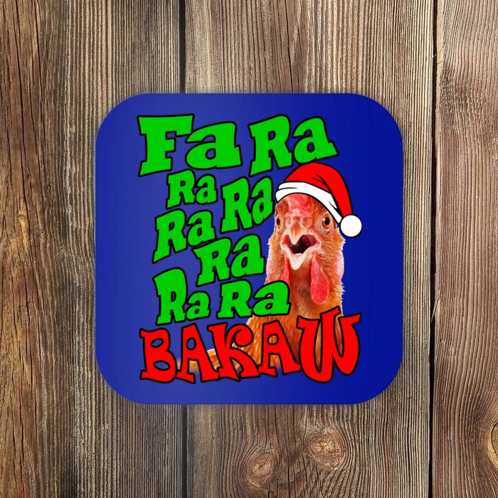 Christmas Chicken Caroling Fa Ra Ra Ugly Christmas Sweater Gift Coaster