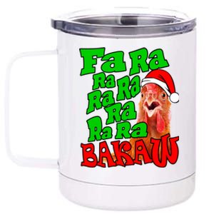 Christmas Chicken Caroling Fa Ra Ra Ugly Christmas Sweater Gift 12 oz Stainless Steel Tumbler Cup