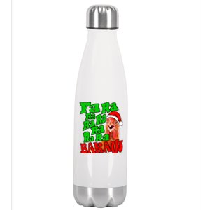 Christmas Chicken Caroling Fa Ra Ra Ugly Christmas Sweater Gift Stainless Steel Insulated Water Bottle