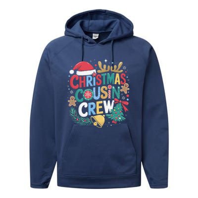 Christmas Cousin Crew Family Matching Xmas Christmas Pajamas Performance Fleece Hoodie