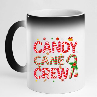 Candy Cane Crew Funny Christmas Candy Lover Xmas Pajamas 11oz Black Color Changing Mug