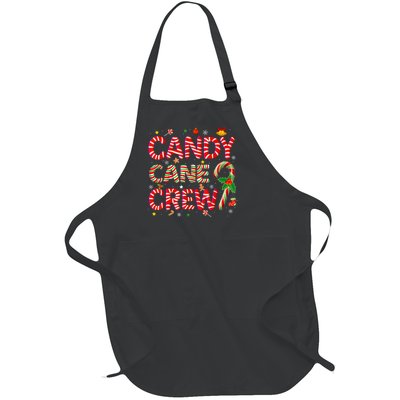 Candy Cane Crew Funny Christmas Candy Lover Xmas Pajamas Full-Length Apron With Pockets