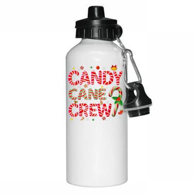 Candy Cane Crew Funny Christmas Candy Lover Xmas Pajamas Aluminum Water Bottle