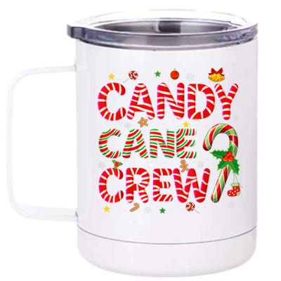 Candy Cane Crew Funny Christmas Candy Lover Xmas Pajamas 12 oz Stainless Steel Tumbler Cup