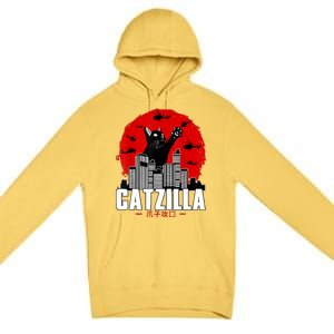 Catzilla Cute Cat Stuff For Cat Lover, Cat Mom, Cat Dad Premium Pullover Hoodie