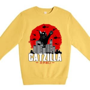 Catzilla Cute Cat Stuff For Cat Lover, Cat Mom, Cat Dad Premium Crewneck Sweatshirt