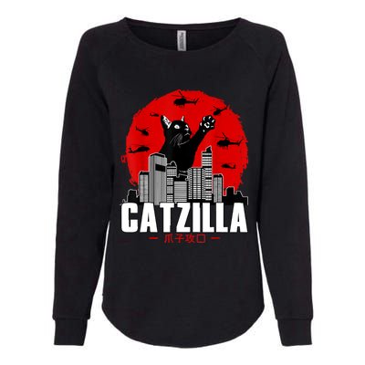 Catzilla Cute Cat Stuff For Cat Lover, Cat Mom, Cat Dad Womens California Wash Sweatshirt