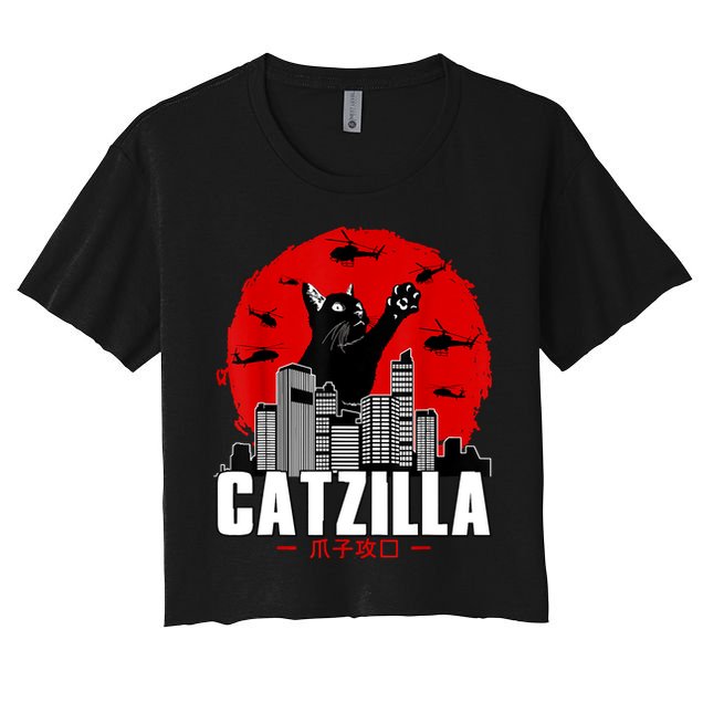 Catzilla Cute Cat Stuff For Cat Lover, Cat Mom, Cat Dad Crop Top