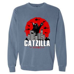 Catzilla Cute Cat Stuff For Cat Lover, Cat Mom, Cat Dad Garment-Dyed Sweatshirt