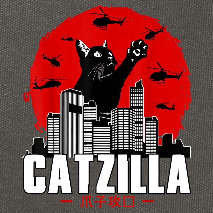 Catzilla Cute Cat Stuff For Cat Lover, Cat Mom, Cat Dad Cotton Canvas Backpack
