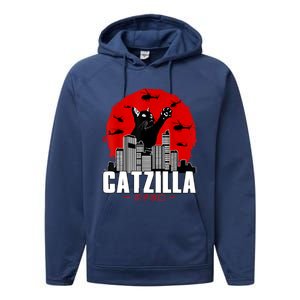 Catzilla Cute Cat Stuff For Cat Lover, Cat Mom, Cat Dad Performance Fleece Hoodie