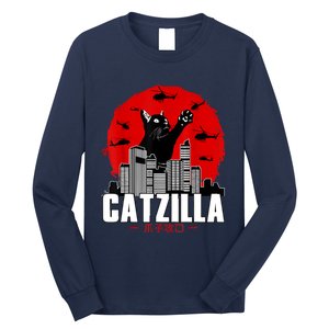 Catzilla Cute Cat Stuff For Cat Lover, Cat Mom, Cat Dad Long Sleeve Shirt