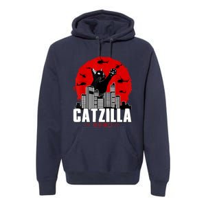 Catzilla Cute Cat Stuff For Cat Lover, Cat Mom, Cat Dad Premium Hoodie