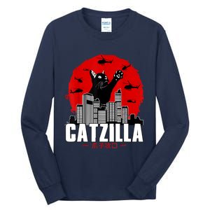 Catzilla Cute Cat Stuff For Cat Lover, Cat Mom, Cat Dad Tall Long Sleeve T-Shirt