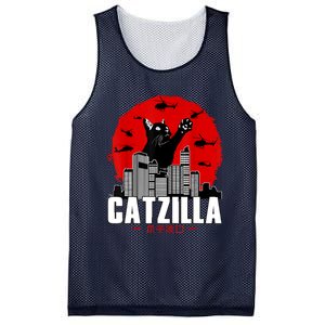 Catzilla Cute Cat Stuff For Cat Lover, Cat Mom, Cat Dad Mesh Reversible Basketball Jersey Tank