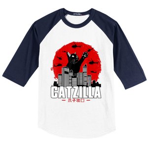 Catzilla Cute Cat Stuff For Cat Lover, Cat Mom, Cat Dad Baseball Sleeve Shirt