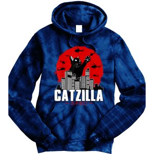 Catzilla Cute Cat Stuff For Cat Lover, Cat Mom, Cat Dad Tie Dye Hoodie