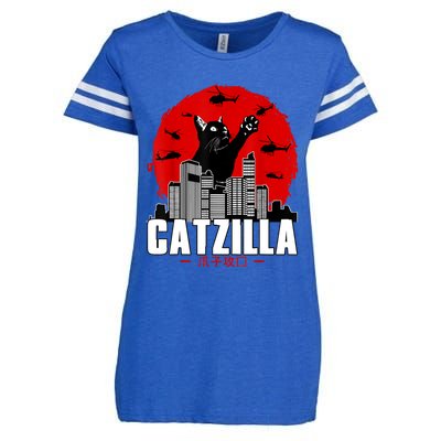 Catzilla Cute Cat Stuff For Cat Lover, Cat Mom, Cat Dad Enza Ladies Jersey Football T-Shirt