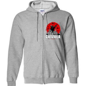 Catzilla Cute Cat Stuff For Cat Lover, Cat Mom, Cat Dad Full Zip Hoodie