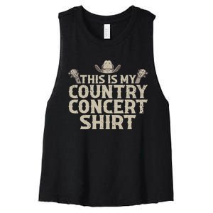 Cool Country Concert For Wo Country Music Lover Women's Racerback Cropped Tank