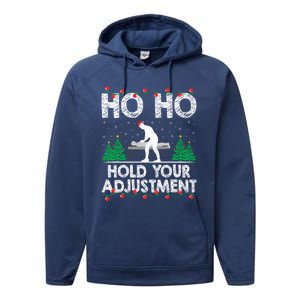 Christmas Chiropractor Chiropractic Profession Holiday Chiro Gift Performance Fleece Hoodie