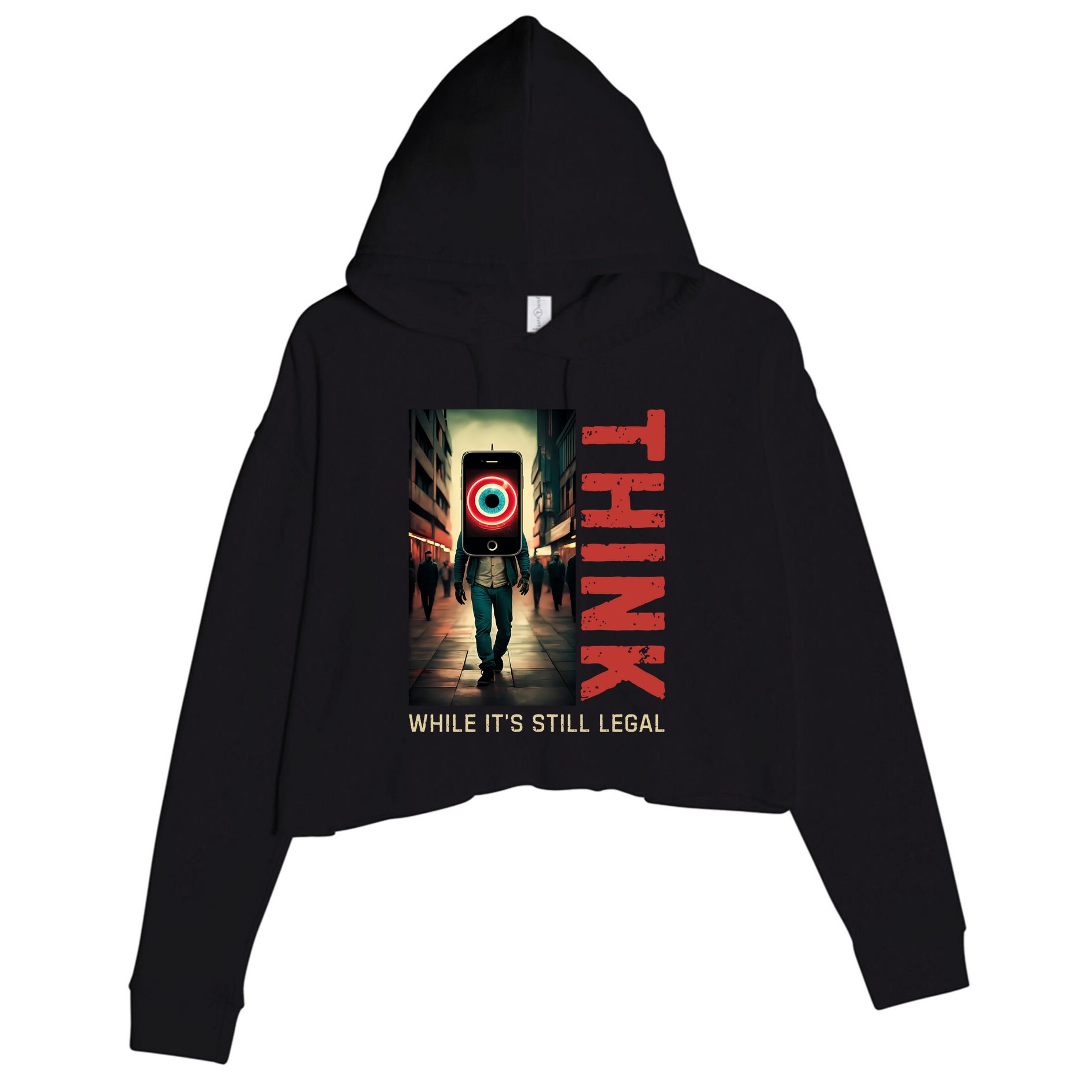 Conservative Cancel Culture Think While Its Still Legal Crop Fleece Hoodie