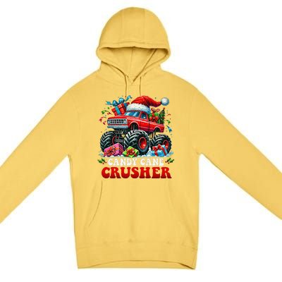 Christmas Candy Cane Crusher Xmas Monster Truckboy Premium Pullover Hoodie