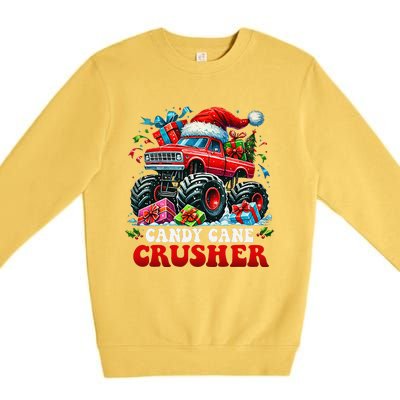 Christmas Candy Cane Crusher Xmas Monster Truckboy Premium Crewneck Sweatshirt