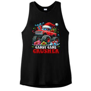 Christmas Candy Cane Crusher Xmas Monster Truckboy Ladies PosiCharge Tri-Blend Wicking Tank