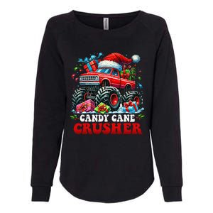 Christmas Candy Cane Crusher Xmas Monster Truckboy Womens California Wash Sweatshirt