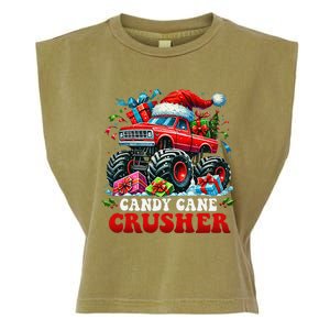 Christmas Candy Cane Crusher Xmas Monster Truckboy Garment-Dyed Women's Muscle Tee