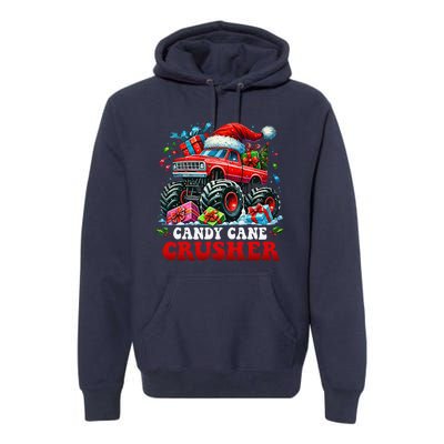 Christmas Candy Cane Crusher Xmas Monster Truckboy Premium Hoodie