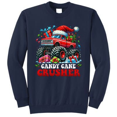 Christmas Candy Cane Crusher Xmas Monster Truckboy Tall Sweatshirt