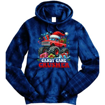 Christmas Candy Cane Crusher Xmas Monster Truckboy Tie Dye Hoodie