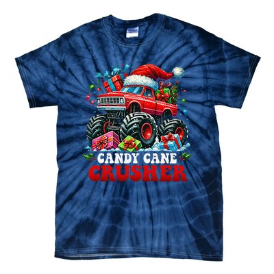 Christmas Candy Cane Crusher Xmas Monster Truckboy Tie-Dye T-Shirt