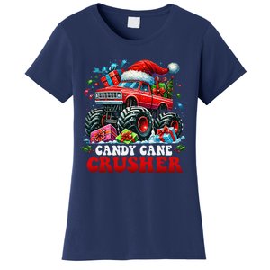 Christmas Candy Cane Crusher Xmas Monster Truckboy Women's T-Shirt