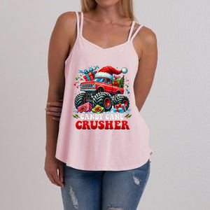 Christmas Candy Cane Crusher Xmas Monster Truckboy Women's Strappy Tank