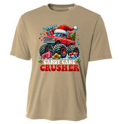 Christmas Candy Cane Crusher Xmas Monster Truckboy Cooling Performance Crew T-Shirt