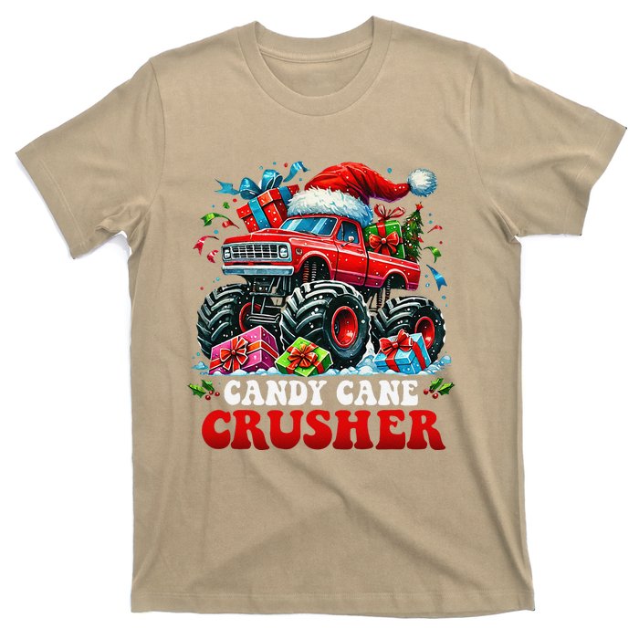 Christmas Candy Cane Crusher Xmas Monster Truckboy T-Shirt