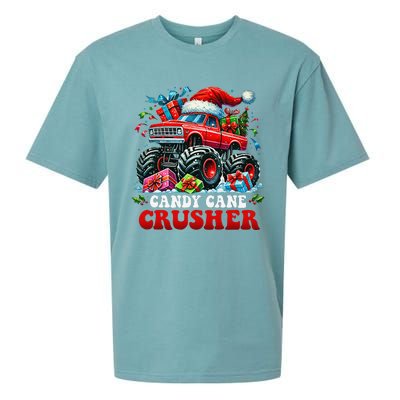 Christmas Candy Cane Crusher Xmas Monster Truckboy Sueded Cloud Jersey T-Shirt