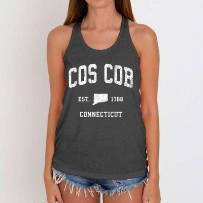 Cos Cob Connecticut Ct Vintage Athletic Sports Women's Knotted Racerback Tank