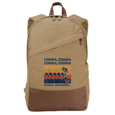 Comma Comma Chameleon Funny Grammar English Teacher Cotton Canvas Backpack