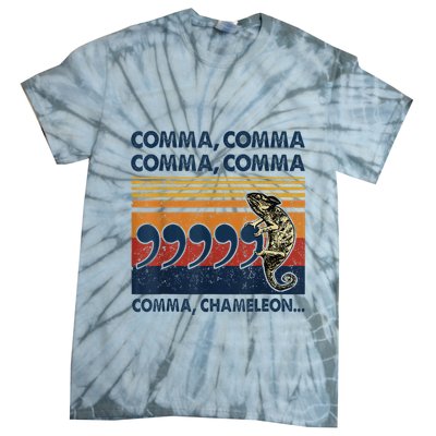 Comma Comma Chameleon Funny Grammar English Teacher Tie-Dye T-Shirt