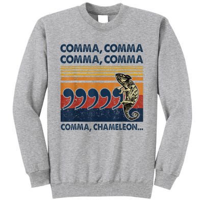 Comma Comma Chameleon Funny Grammar English Teacher Tall Sweatshirt